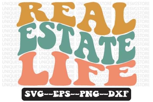 Real Estate Life Wavy Retro Svg Design